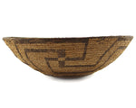 Tohono O'odham Basket with Whirling Logs Pictorials c. 1890s, 5.5" x 17"