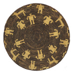 Tohono O'odham Plaque with Human and Dog Pictorials c. 1940s, 13.25" diameter