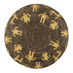 Tohono O'odham Plaque with Human and Dog Pictorials c. 1940s, 13.25" diameter