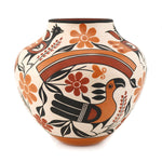 Theresa Garcia-Salvador (b. 1964) - Acoma Polychrome Olla with Bird and Flower Pictorials c. 1990s, 8" x 8.75"