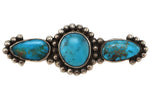 Navajo - Turquoise and Silver Pin c. 1930-40s, 0.75" x 2"