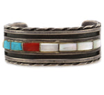 Rena King - Zuni - Multi-Stone Channel Inlay and Silver Bracelet c. 1950-60s, size 6.75