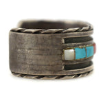 Rena King - Zuni - Multi-Stone Channel Inlay and Silver Bracelet c. 1950-60s, size 6.75