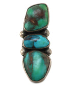 Navajo - Possibly Bisbee Turquoise and Silver Ring c. 1940-50s, size 6.5