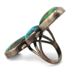 Navajo - Possibly Bisbee Turquoise and Silver Ring c. 1940-50s, size 6.5