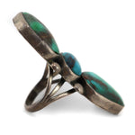 Navajo - Possibly Bisbee Turquoise and Silver Ring c. 1940-50s, size 6.5