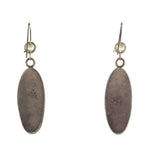 Bernard Dawahoya (1937-2010) - Hopi - Silver Overlay French Hook Earrings c. 1960s, 1.875" x 0.5"