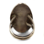 Navajo - Turquoise and Silver Ring with Shadowbox Design c. 1950s, size 7