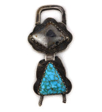 Navajo - Turquoise and Silver Keychain c. 1950s, 2" x 1"