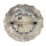 Zuni - Turquoise Cluster and Silver Pin c. 1960s, 3.25" x 3.25"