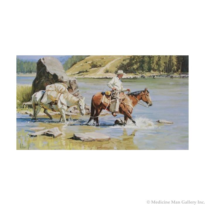 Fred Fellows - Swan River Crossing (Lithograph)