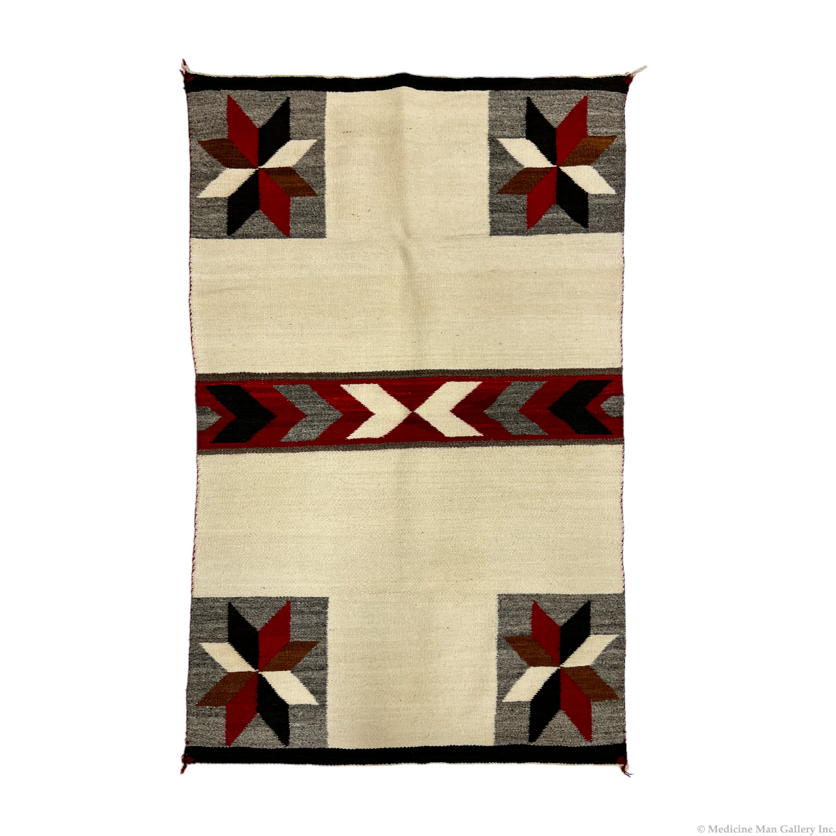 Navajo Double Saddle Blanket with Valero Stars c. 1920s, 50" x 30" (T6553-CO-001)
