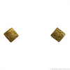 SOLD Charles Loloma - Hopi 18K Gold Sandcast Post Earrings c. 1980-81, 0.25" x 0.375"