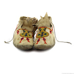 Crow Beaded Leather Moccasins c. 1920s, 4.5" x 11" x 4" (DW92037A-0723-001)