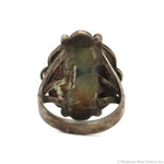 Navajo - Petrified Wood and Silver Ring c. 1930s, size 6.75 (J15906-009)