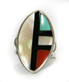 Suellen Kallestewa - Zuni Multi-Stone Inlay and Silver Ring, Size 8