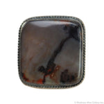 Navajo - Petrified Wood and Silver Ring c. 1930s, size 7 (J15906-012)