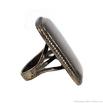 Navajo - Petrified Wood and Silver Ring c. 1930s, size 7 (J15906-012)