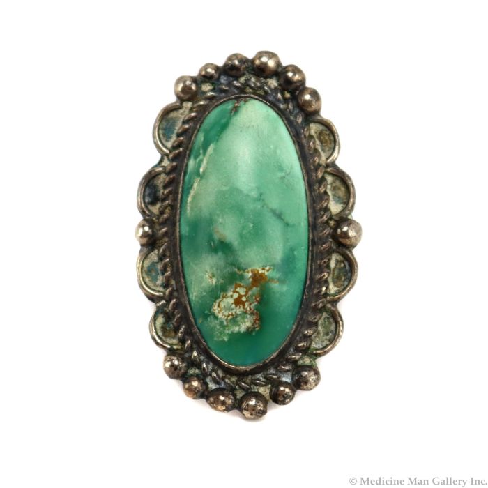 Navajo - Turquoise and Silver Ring c. 1920-30s, size 8 (J15906-015)