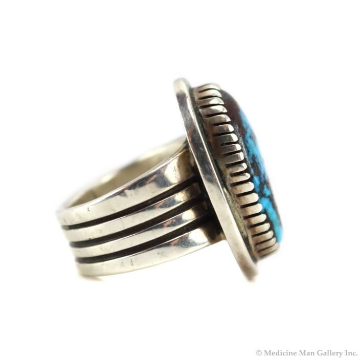 Tommy Jackson (b. 1958) - Navajo - Turquoise and Sterling Silver Ring c. 1970s, size 10.25 (J15811-014)