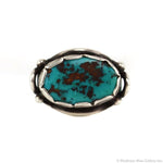 Julian Lovato (1922-2018) - Santo Domingo (Kewa) - Turquoise and Sterling Silver Ring c. 1960-70s, size 7 (J15915)