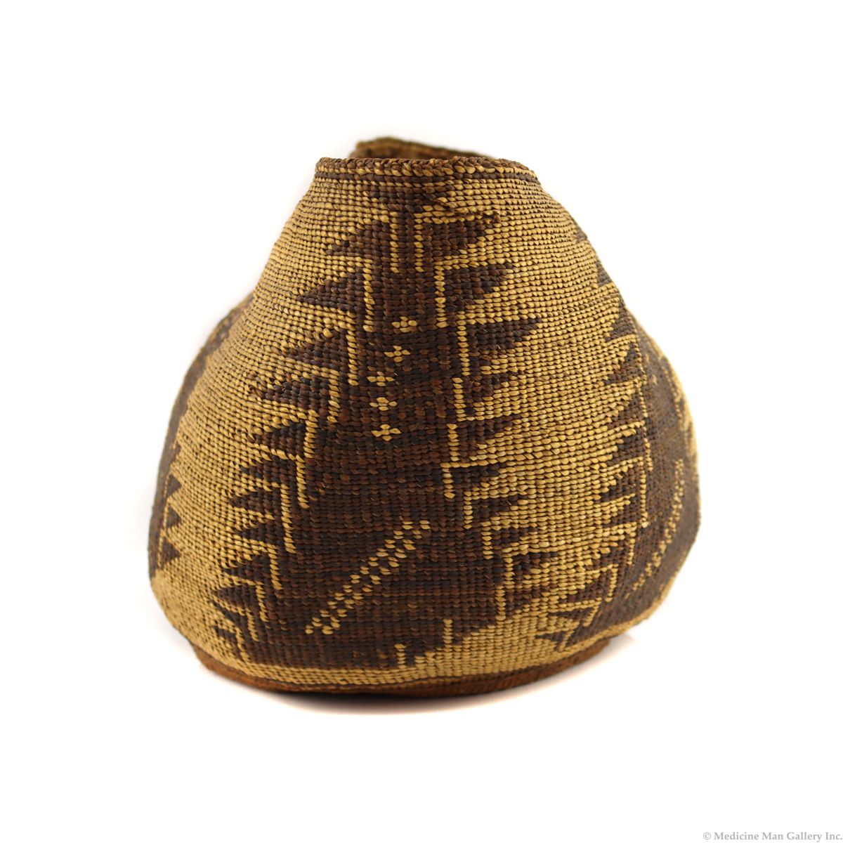 Klamath Polychrome Basket c. 1900-20s, 7.5" x 9.5" (SK90252C-0723-001)