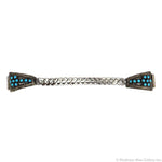 Zuni - Turquoise and Silver Link Watch Band c. 1930-40s, size 5.25 (J15906-038)