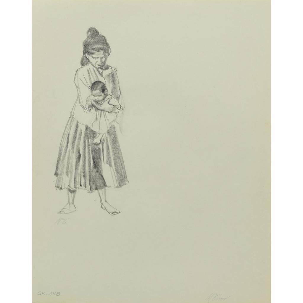 R. Brownell McGrew (1916-1994) - Number SK. 348, Native Woman with Baby (PDC90536-1220-026) (A Donation Goes to Adopt-A-Native-Elder Program with Purchase)