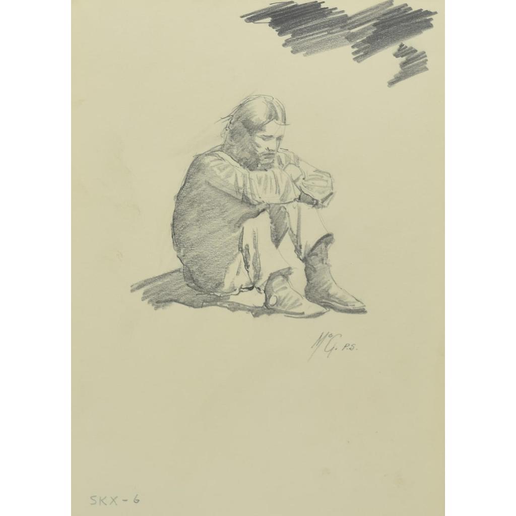 R. Brownell McGrew (1916-1994) - Number SK. 6, Native Man Sitting (PDC90536-1220-032)