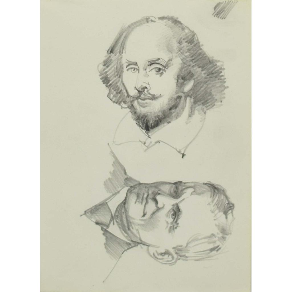 R. Brownell McGrew (1916-1994) - Two Portraits; Including William Shakespeare (PDC90536-1220-056) (A Donation Goes to Adopt-A-Native-Elder Program with Purchase)