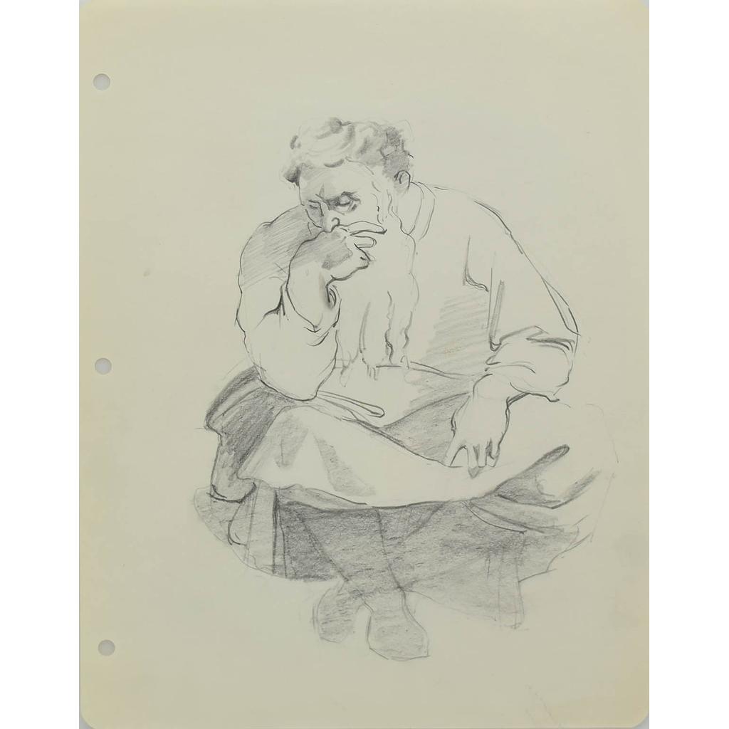 R. Brownell McGrew (1916-1994) - Man Sitting (PDC90536-1220-065) (A Donation Goes to Adopt-A-Native-Elder Program with Purchase)