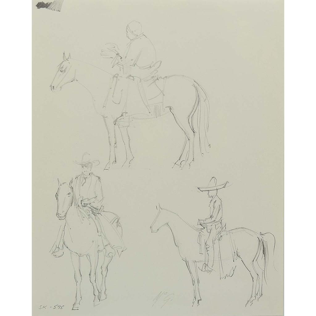 R. Brownell McGrew (1916-1994) - Number SK. 757, Horseback Riders (PDC90536-1220-084) (A Donation Goes to Adopt-A-Native-Elder Program with Purchase)