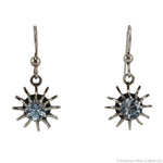 Sam Patania - "Brilliant Star" Sky Blue Topaz and Sterling Silver French Hook Earrings, 1" x 0.5" (J15965-023)