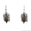Sam Patania - "Grand Cathedral" Amethyst and Sterling Silver French Hook Earrings, 1.25" x 0.75" (J15965-014)