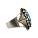 Larry Smith - Non-Native - Turquoise and Silver Ring c. 2000s, size 10 (J15811-010)