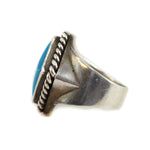 Larry Smith - Non-Native - Turquoise and Silver Ring c. 2000s, size 10 (J15811-010)