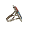 Lee and Verna Wesley - Navajo - Contemporary Composite Gem Stone and Sterling Silver Ring, size 8.5 (J15998)