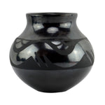 Santana Martinez (1909-2002) and Adam Martinez (1903-2000) - San Ildefonso Black Vase with Avanyu Design c. 1960s, 5" x 5" (P91924-0623-002)