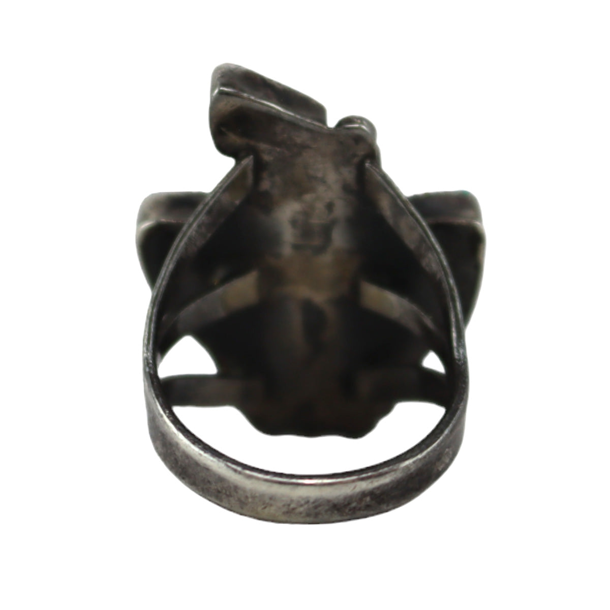 Zuni - Multi-Stone Inlay and Silver Thunderbird Ring c. 1940s, size 5 (J15990-009)