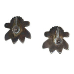 Zuni - Multi-Stone Channel Inlay and Silver Kachina Earrings c. 1940s, 1" x 0.875" (J15990-011)