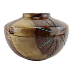 Greg Campbell - Chinese Pistache and Turquoise Turned Wooden Vessel, 7.25" x 10" (M90340-1023-004)