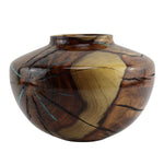Greg Campbell - Chinese Pistache and Turquoise Turned Wooden Vessel, 7.25" x 10" (M90340-1023-004)