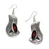 Abraham Begay - Navajo - Contemporary Coral, Jet, and Sterling Silver Hook Earrings (J16035)