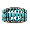 Navajo - Turquoise and Silver Row Bracelet c. 1930s, size 6.25 (J90885B-0923-004)