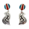 Abraham Begay - Navajo - Contemporary Multi-Stone Inlay and Sterling Silver Overlay Post Earrings(J16036)