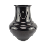 Sharon Naranjo (b. 1951) -  Santa Clara Black Vase with Bear Paw Design c. 1970s, 10.5" x 8.5" (P91252B-1023-003)