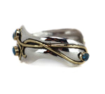 Sam Patania - "Generations" Number 8 Turquoise, 18K Gold, and Sterling Silver Bracelet, size 6.75 (J91699-1123-011)
