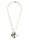 Sam Patania - "Interstellar" Pendant with Number 8 Turquoise and 18K Gold, and Moissanite with Chain, 21" length (J91699-1123-007)