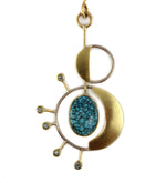 Sam Patania - "Star Map" Number 8 Turquoise, Blue Topaz, and 18K Gold Necklace, 17" length (J91699-1123-003)