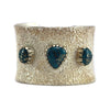 Mark Roanhorse - Navajo - Turquoise and Sterling Silver Tufacast Bracelet c. 1985, size 6 (J16064-013)